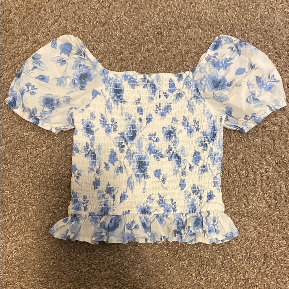 Floral Blue Women's Top